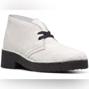 Clarks White and Black Desert Boot Inspired Women's Shoe